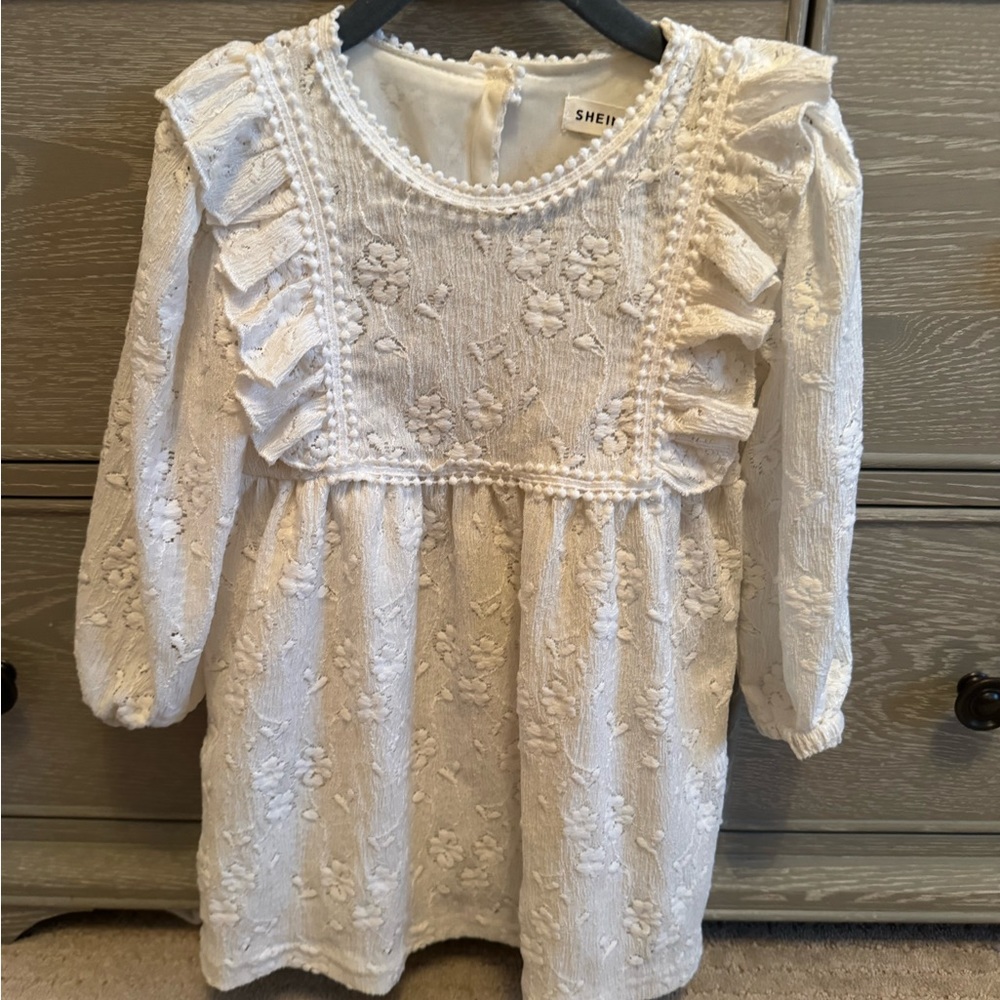 SHEIN Floral Embroidered Toddler Dress